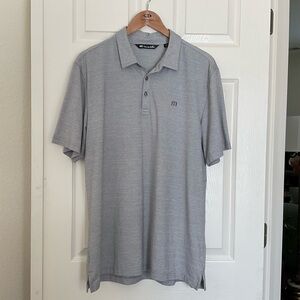Travis Mathew Polo Shirt Mens XL Extra Large Gray Logo Golf Golfing Casual